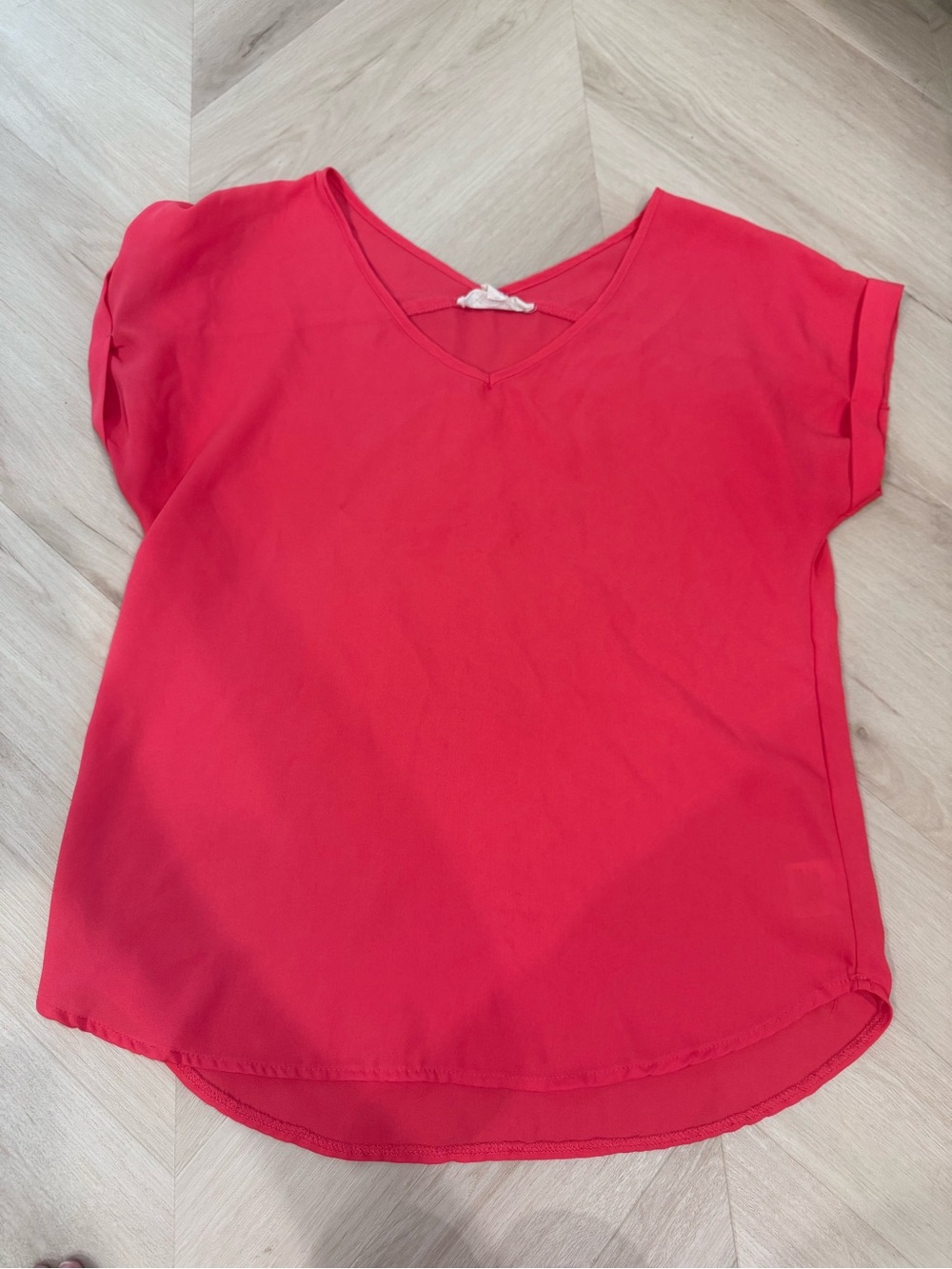 Pink Rose Coral V-Neck Top